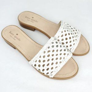KATE SPADE New York White Berlin Woven Sandals 7.5